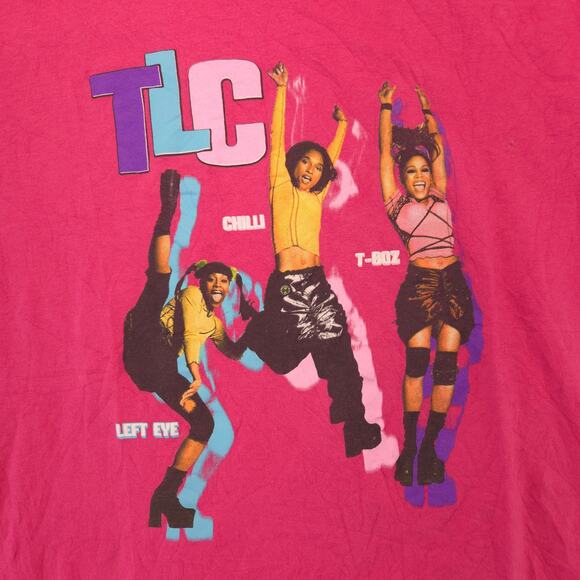 TLC Band Crew Neck Graphic Short Sleeve T Shirt Womens Size Small S Pink - Picture 4 of 9